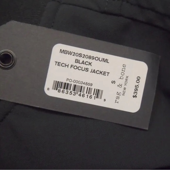 RAG & BONE. Performance Fabric Tech Focus Black Snap Jacket Men M 42” Chest. - Picture 8 of 8
